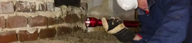 Pest control technician inspecting a crawl space for ant activity and entry points in Fort Collins, CO